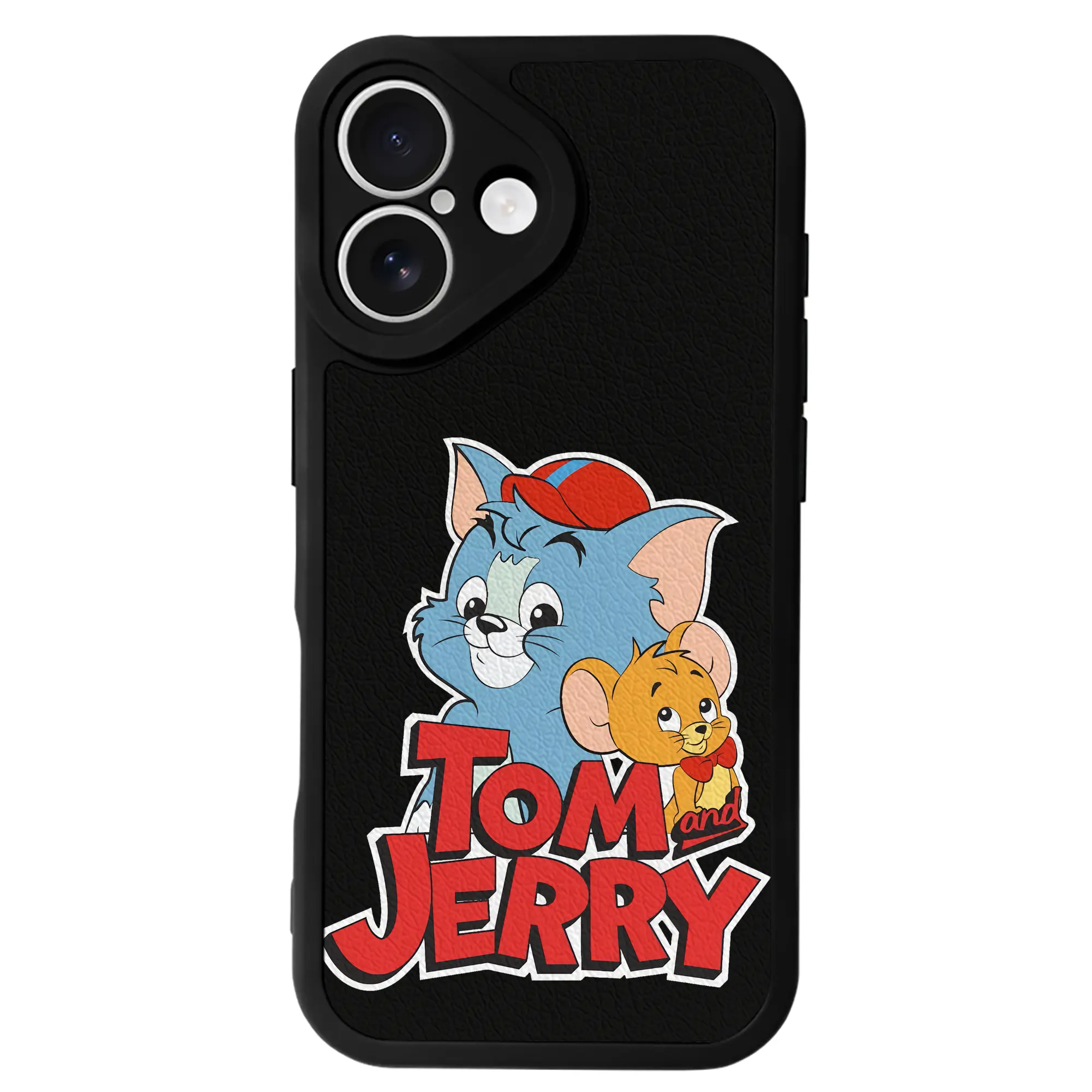 トムとジェリー グッズ ジェリー - IPhone 16シリーズ対応 ・ シリコンスマホケース ・ レザー調 ・ 高精度フィット ・ 耐衝撃 ・ ワイヤレス充電対応 ・ 精密カット